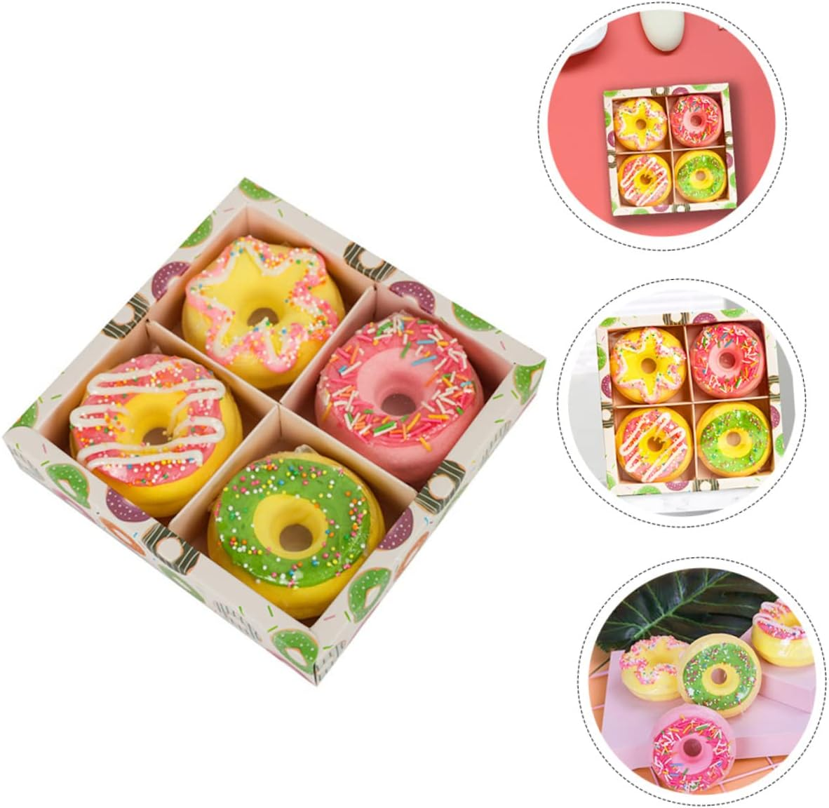 Gogogmee 4Pcs Adorable Spa Bath Balls Doughnut Shape Bath Bomb Home Travel Supplies Random Style image number 6