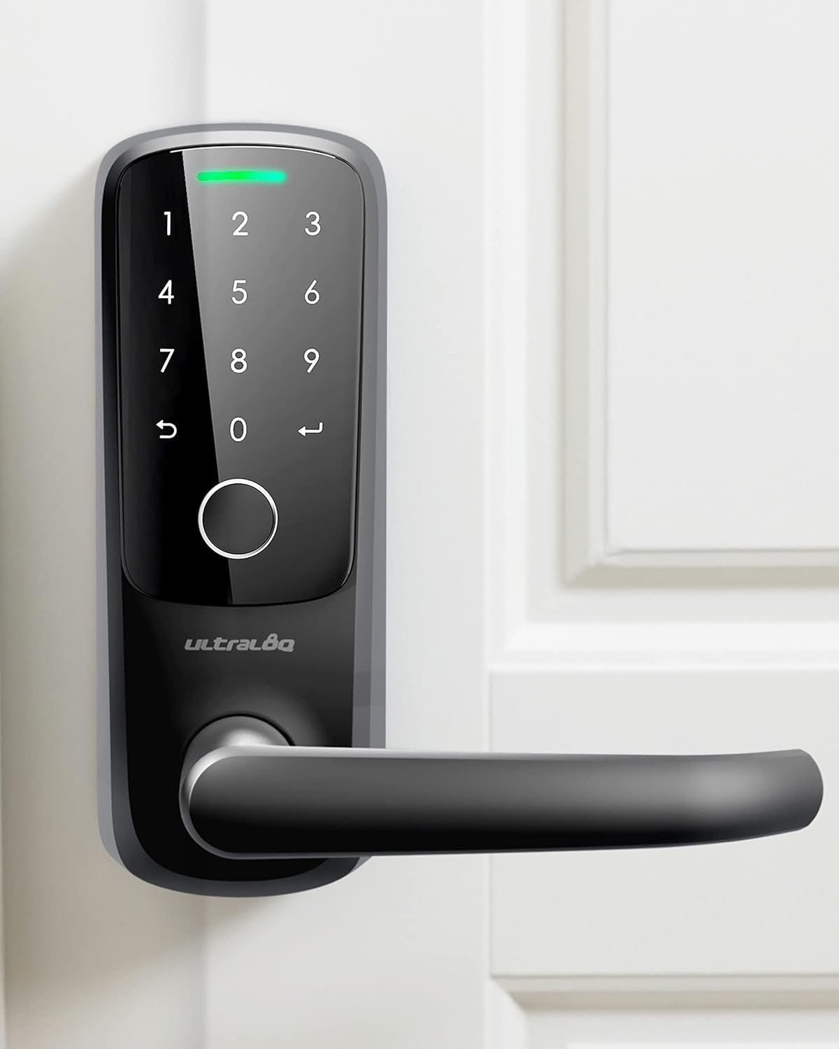 ULTRALOQ Latch 5 World'S First Built in Wifi Smart Lock (Black) with Fingerprint ID, 5-In-1 Keyless Entry Electronic Door Handle with Bluetooth, Biometric Fingerprint and Touch Digital Keypad image number 3