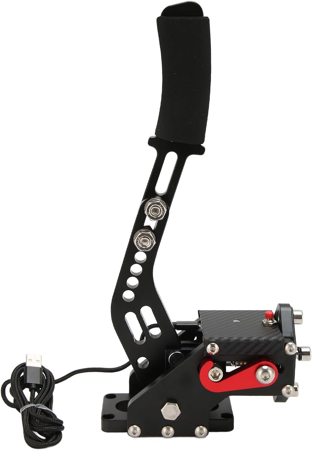 64 Bit USB PC Handbrake, 2 in 1 Sim Racing Game Handbrake, Professional Gaming Peripherals PC Handbrake Non- plus Hall Sensor for G920, Game (Red)