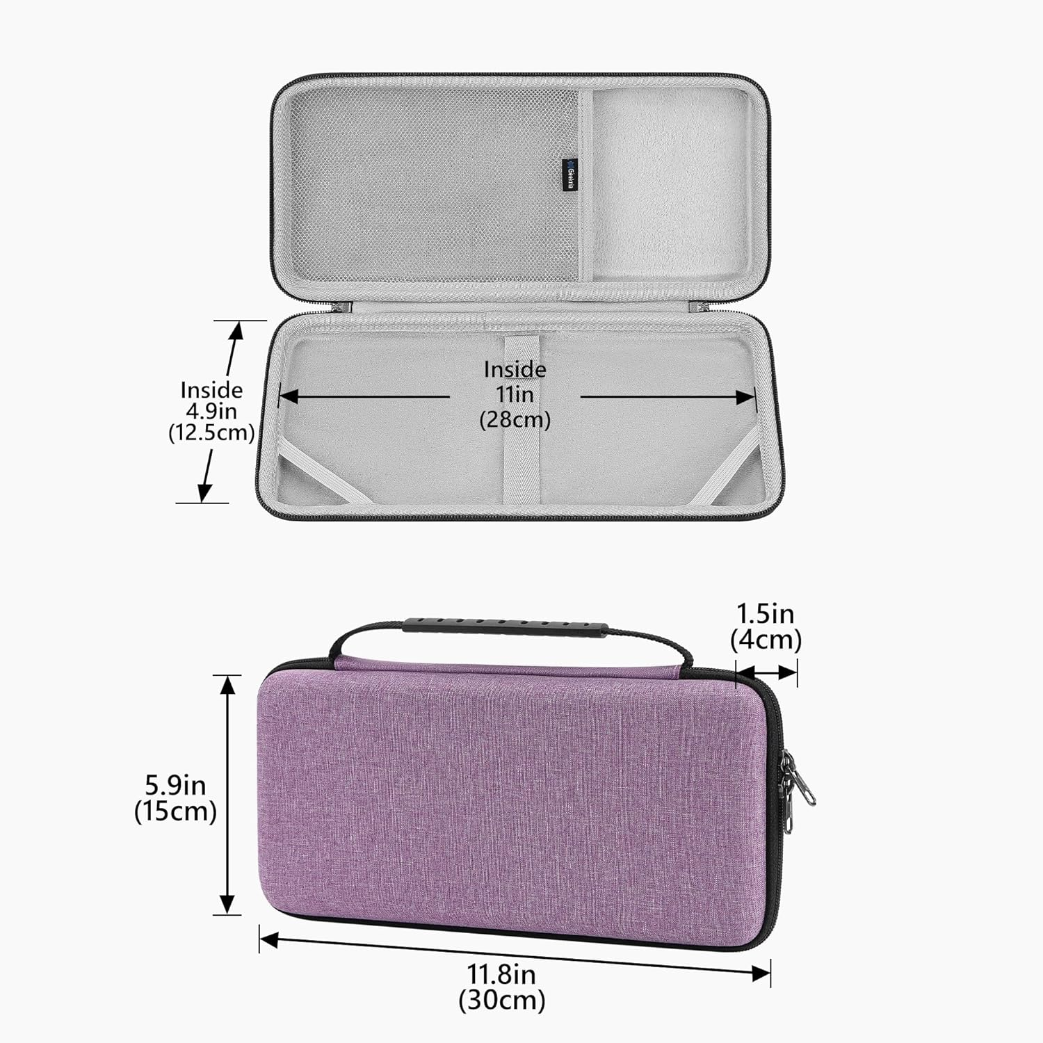 Geekria Keyboard Carrying Case, Hard Shell Protective Travel Bag for Small Compact Keyboard, Compatible with Logitech Pebble Keys 2 K380S / K380 (Lavender) - Blueberry image number 6