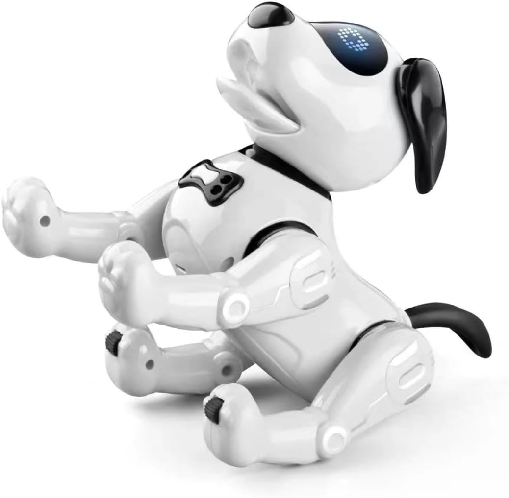 Remote Control Stunt Puppy Robot Dog Kids Toys for 5 to 12-Year Kids and Girls with Magnetic Bone Food and Bottle RC Interactive Intelligent Smart Walking Dancing Robot Toys with Light and Sound image number 6