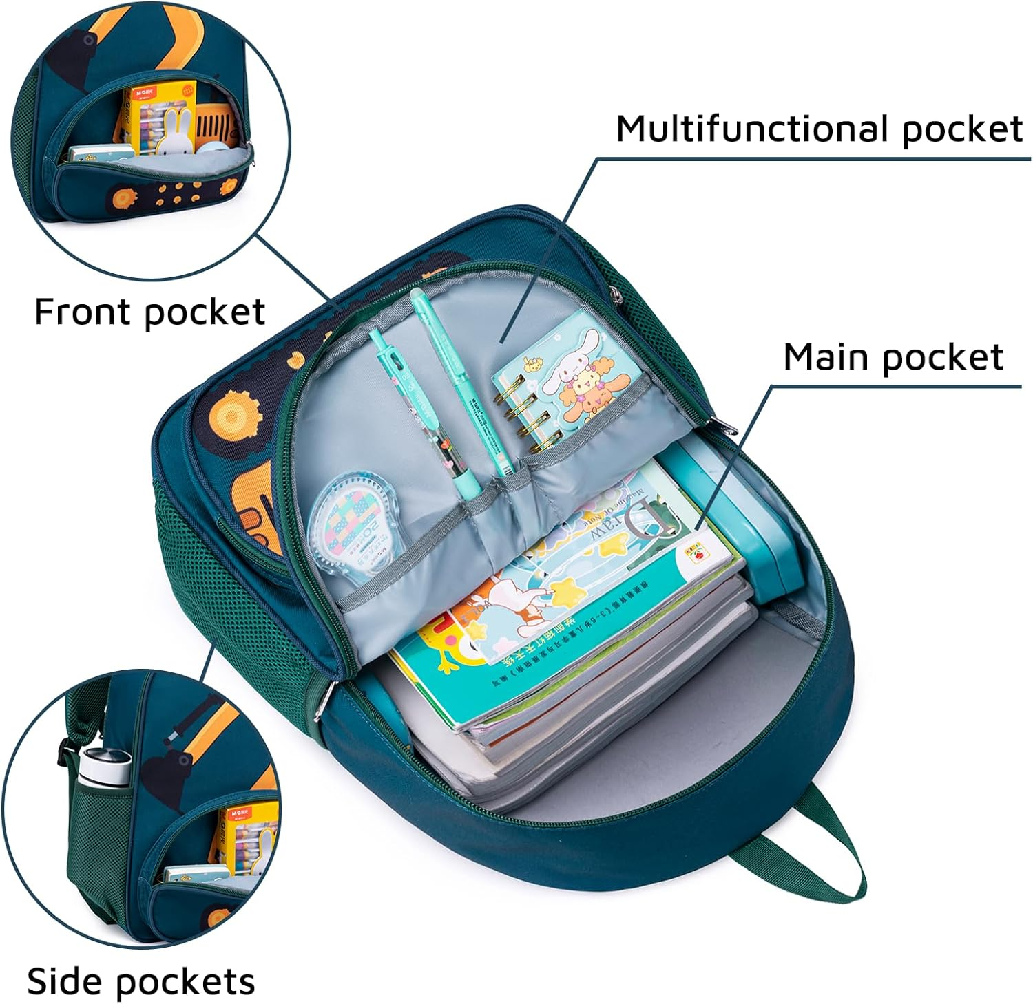 Backpack for Kids Boys Girls Preschool Kindergarten Bookbag Set with Lunch Box Toddler School Bag image number 2