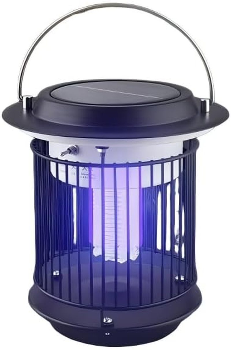 Outdoor Waterproof Solar Mosquito Zapper Outdoor Solar Powered Mosquito Killer Lamp Mosquito Repellent Lamp for Patio Yard Garden Insect (Purple Light, White Light) image number 2