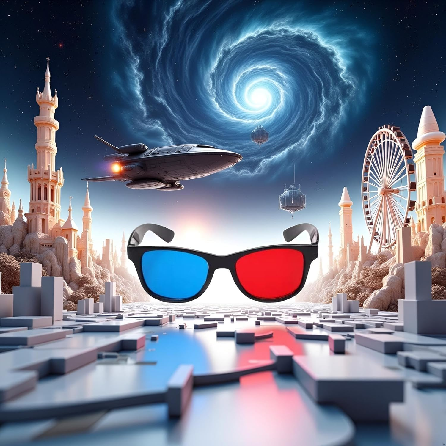 3Pcs Red and Blue 3D Glasses Universal TV Movie Dimensional Video Frame 3D Glasses DVD Game Glass 3D Style Glasses for 3D Movies Games, 3D Viewing Glasses, Televisions and Video image number 6