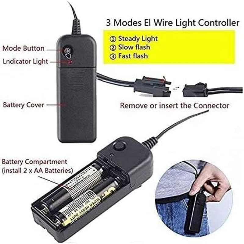 Worldtree Halloween Light up Mask LED Mask EL Wire Scary Mask for Halloween Festival Party,Masquerade Cosplay Light up Face Mask for Men Women Kids - Blue image number 4