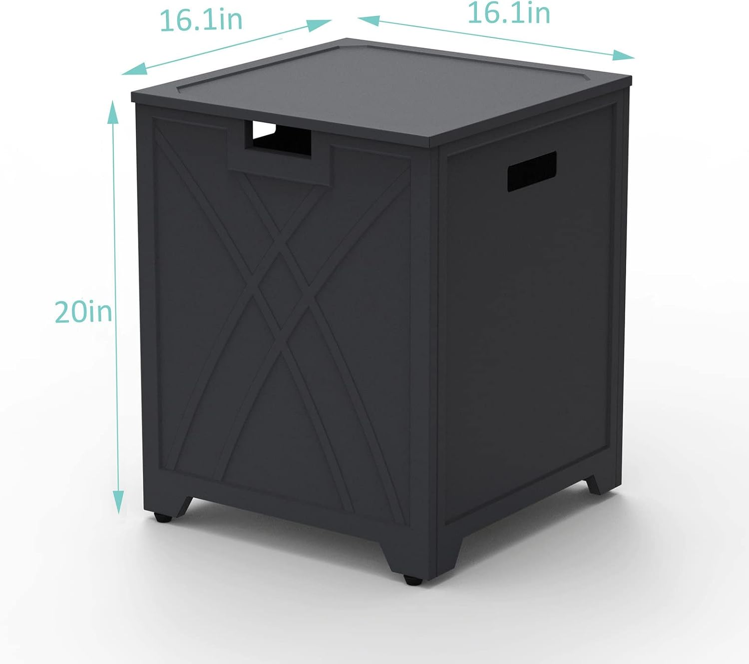 Propane Tank Cover Table, Square Propane Tank Holder Hideaway for 20 Lb Propane Tanks, Gas Tank Storage Side Table - Carbon Gray image number 5