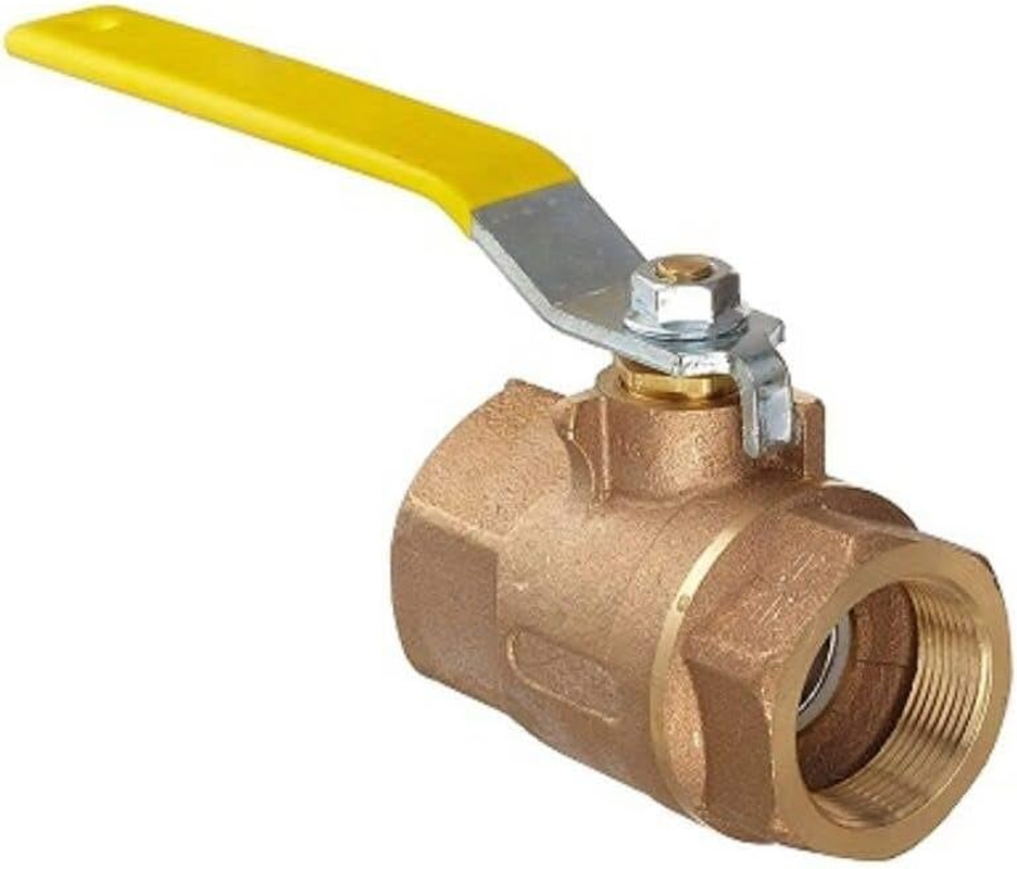 Mildon Rough Brass Gas and Water Tested Dual Ball Valve, 1-Inch Size, Yellow Handle