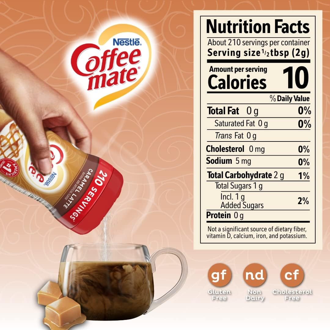 Nestle Coffee-Mate Coffee Creamer Caramel Latte, Pack of 6 (15 Ounce) image number 4