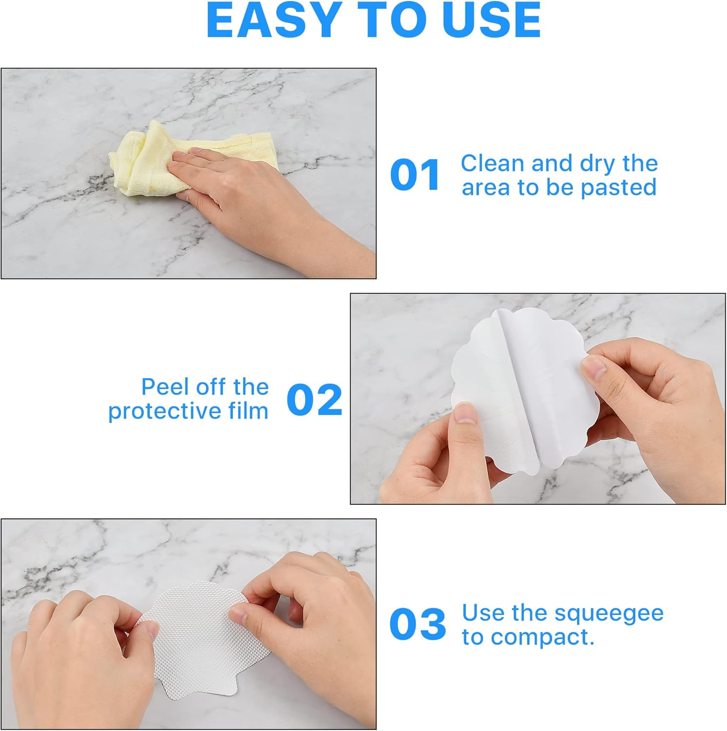 30 PCS Non-Slip Bathtub Stickers, Safety Bathroom Tubs Showers Treads with Scraper Clear Decal, Anti-Slip Shower Appliques for Bathtub, Shower, and Stairs (White) image number 4