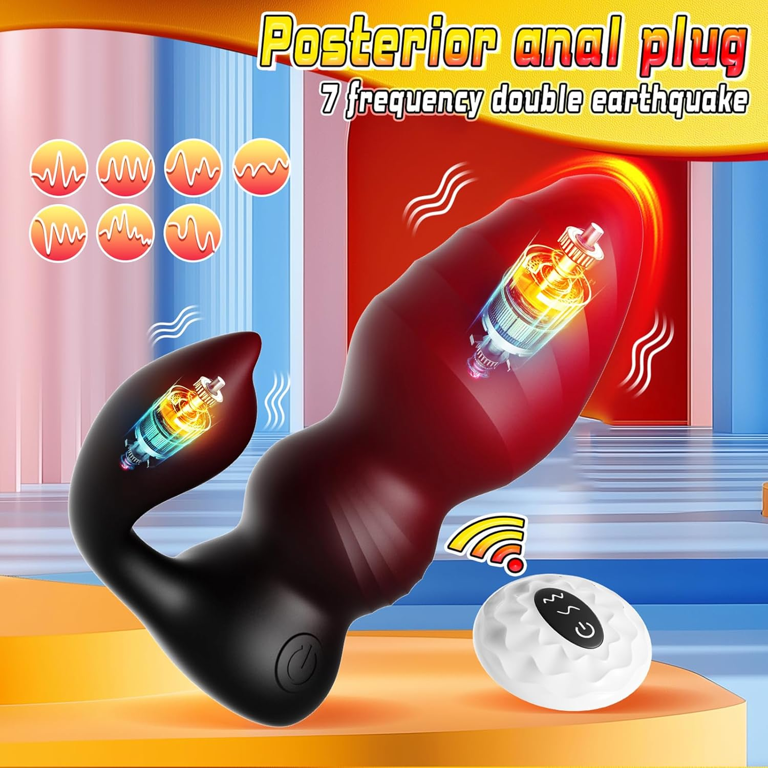 Vibrating Butt Plug Prostate Massager Sex Toys for Men - 2In1 Anal Plug Adult Toys with 7 Vibrating Mode & Remote Control, Skin Friendly Anal Dildo Male Sex Toy for Men Women Couples (3.7Inch) image number 5