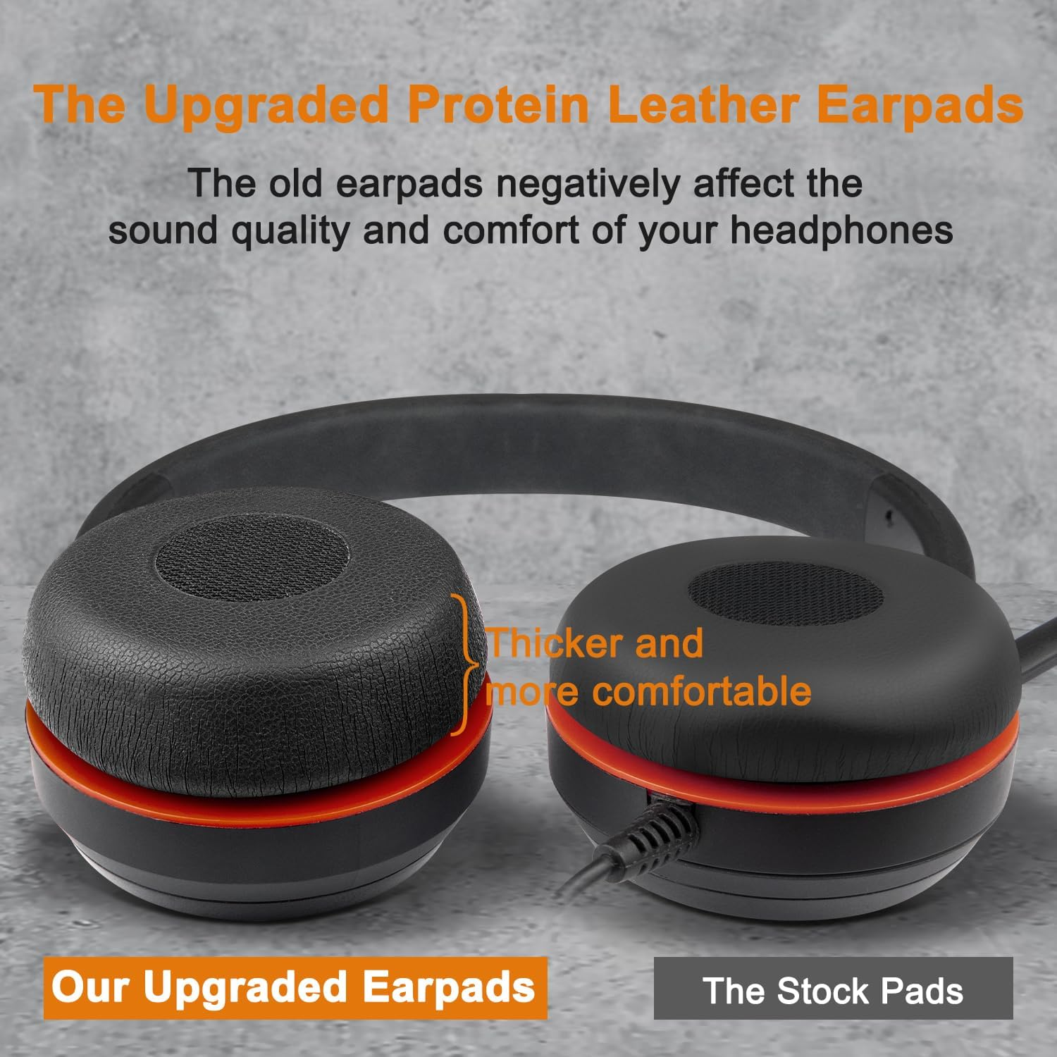 SOULWIT Replacement Earpads for Jabra Evolve 65/40/30/20 Headphones, Ear Pads Cushions for Evolve 65UC 65MS/40UC 40MS/ 30US 30MS 30II/20SE 20UC 20MS Headset (Black) - Black image number 6