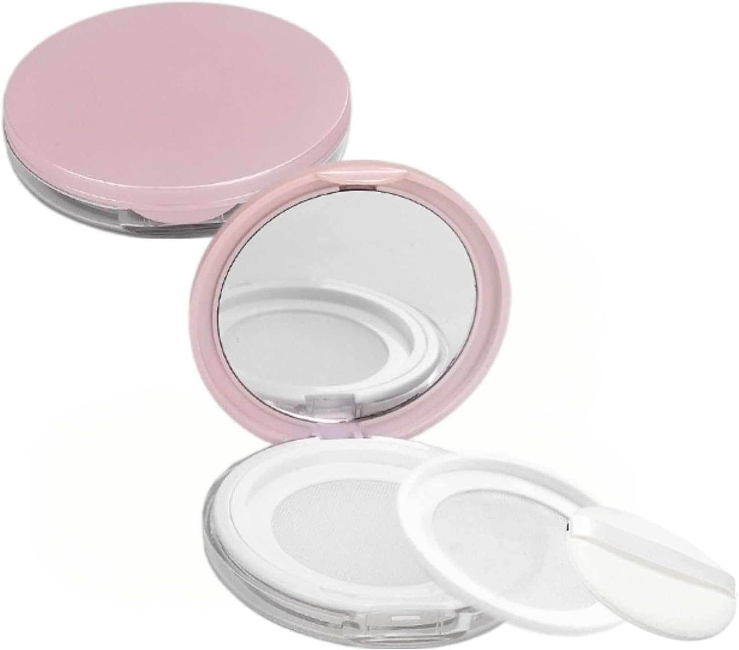 Cushion Foundation Powder Box with Tassel 3 G - 5 G Empty Refillable Loose Powder Box Portable Loose Powder Container with Powder Puff Mirror Plastic Empty Travel Loose for DIY Bb/Cc Cream Liquid image number 2