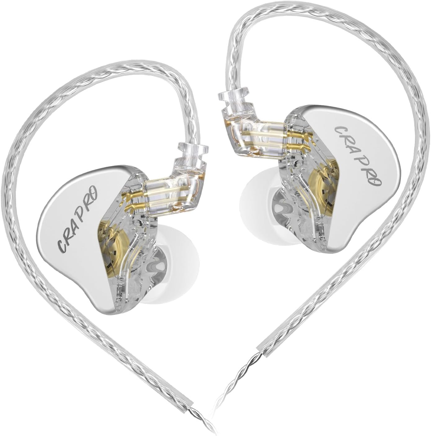 CCA CRA PRO in Ear Monitors, Iems for Gaming, Ultra-Thin DLC Diaphragm Dynamic Driver Wired Gaming Earbuds, Deep Bass Clear Sound Ear Buds IEM Headphones, in Ears for Singers DJ (Black, without Mic)