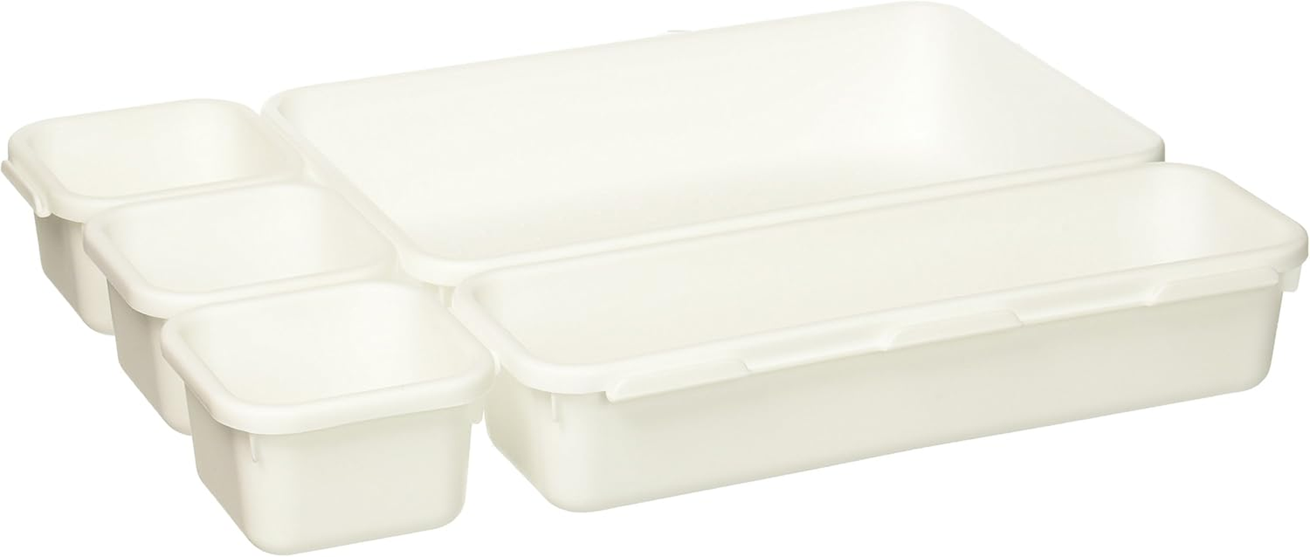 Made Smart 59001 Value 8-Piece Interlocking Bin Pack | VALUE COLLECTION | Customizable Multi-Purpose Storage | Durable | Easy to Clean | Bpa-Free White image number 5