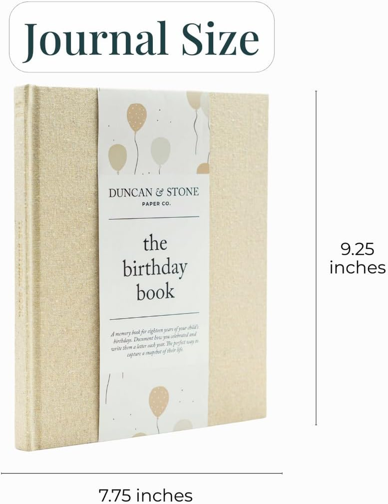 Birthday Memory Book- Elegant Birthday Journal - Baby Journal to Record Milestones, Photos, Letters & More - Baby Memory Gift for Parents(80 Pages)