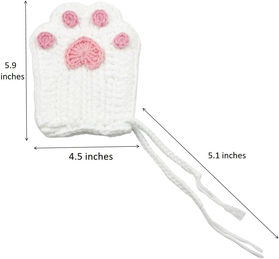 Handmade Crocheted Cat Claw Paw Soap Bags, Natural Cotton Soap Savers for Bar Soap, Foaming and Drying the Soap (Brown) (White and Pink Paw) image number 5