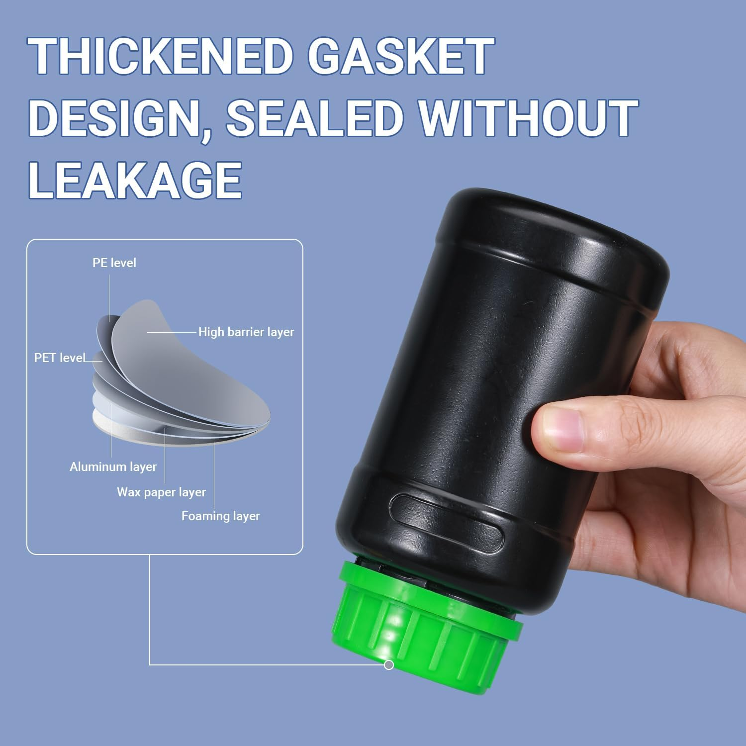 ASEVAT 16.9Oz/500Ml HDPE Darkroom Chemical Storage Bottles Photographic Plastic Containers with Lids Empty Liquid Container for Film Photo Developing Processing Equipment, Laboratories (3Pcs) image number 2