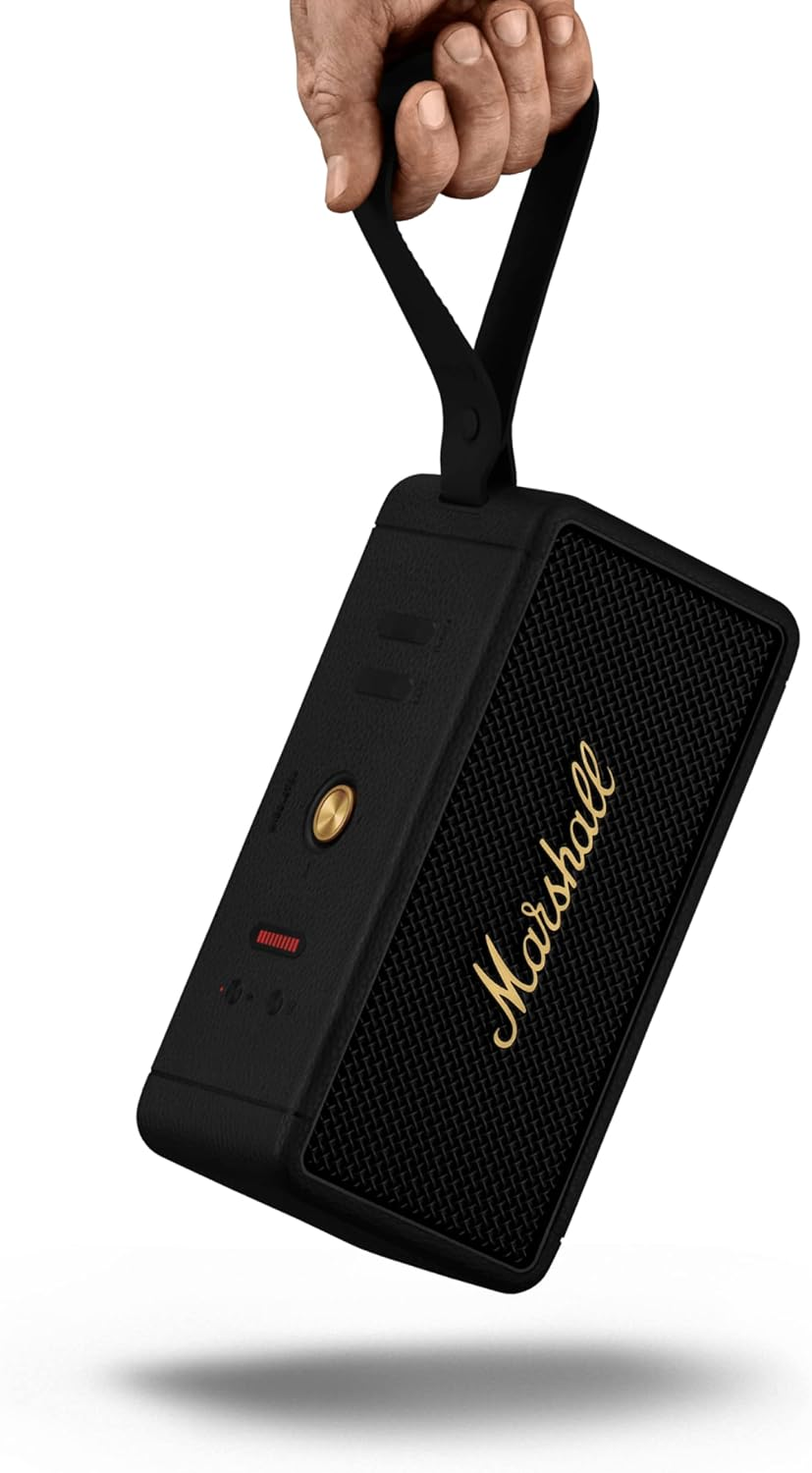 Marshall Middleton Portable Bluetooth Speaker (Black and Brass) image number 5