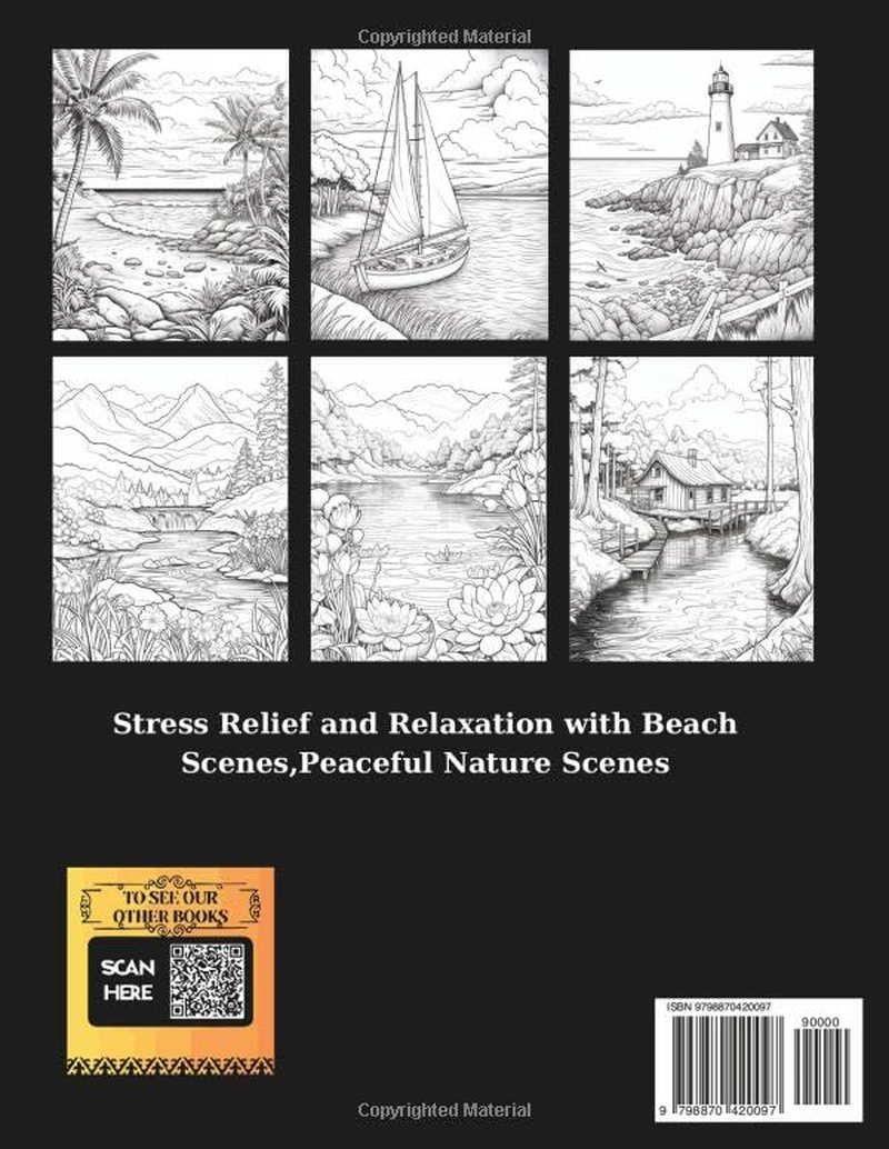 Mindful Nature Adult Coloring Book: Stress Relief and Relaxation with Beach Scenes,Peaceful Nature Scenes image number 1