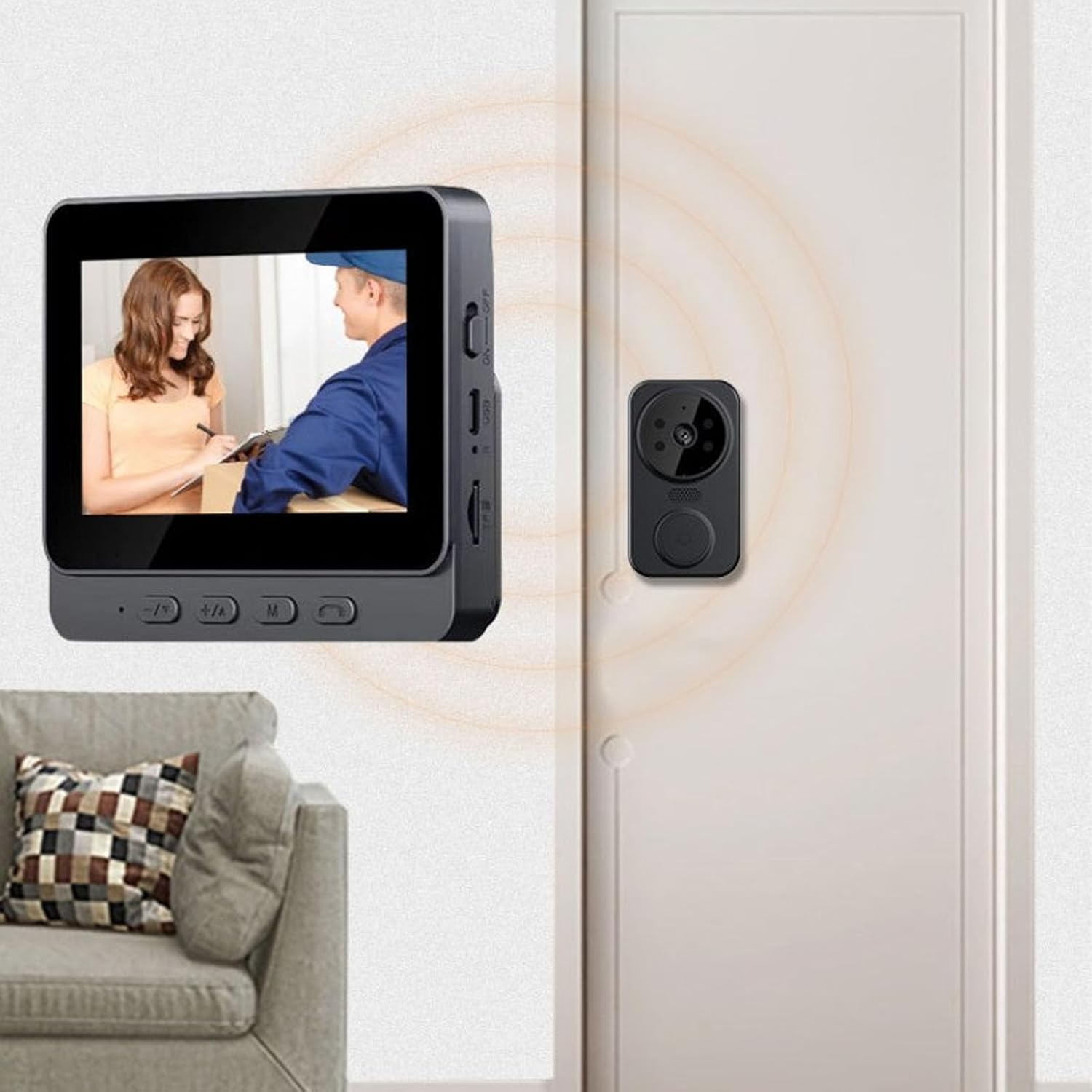 Video Doorbell Wireless Bluetooth Doorbell Camera, 4.3 Inch Display 2 Way Audio Intercom, 8MP 1080P HD Night Vision 170&deg; Wide Angles Smart Door Peephole Camera, Easy to Install image number 6