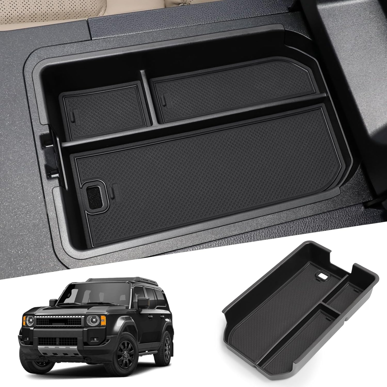 Smabee Center Console Organizer Compatible with Land Cruiser Prado J250 2024 2025 Accessories Interior ABS Armrest Storage Box Tray Organizer Insert (Not Fit Cool Box) image number 2
