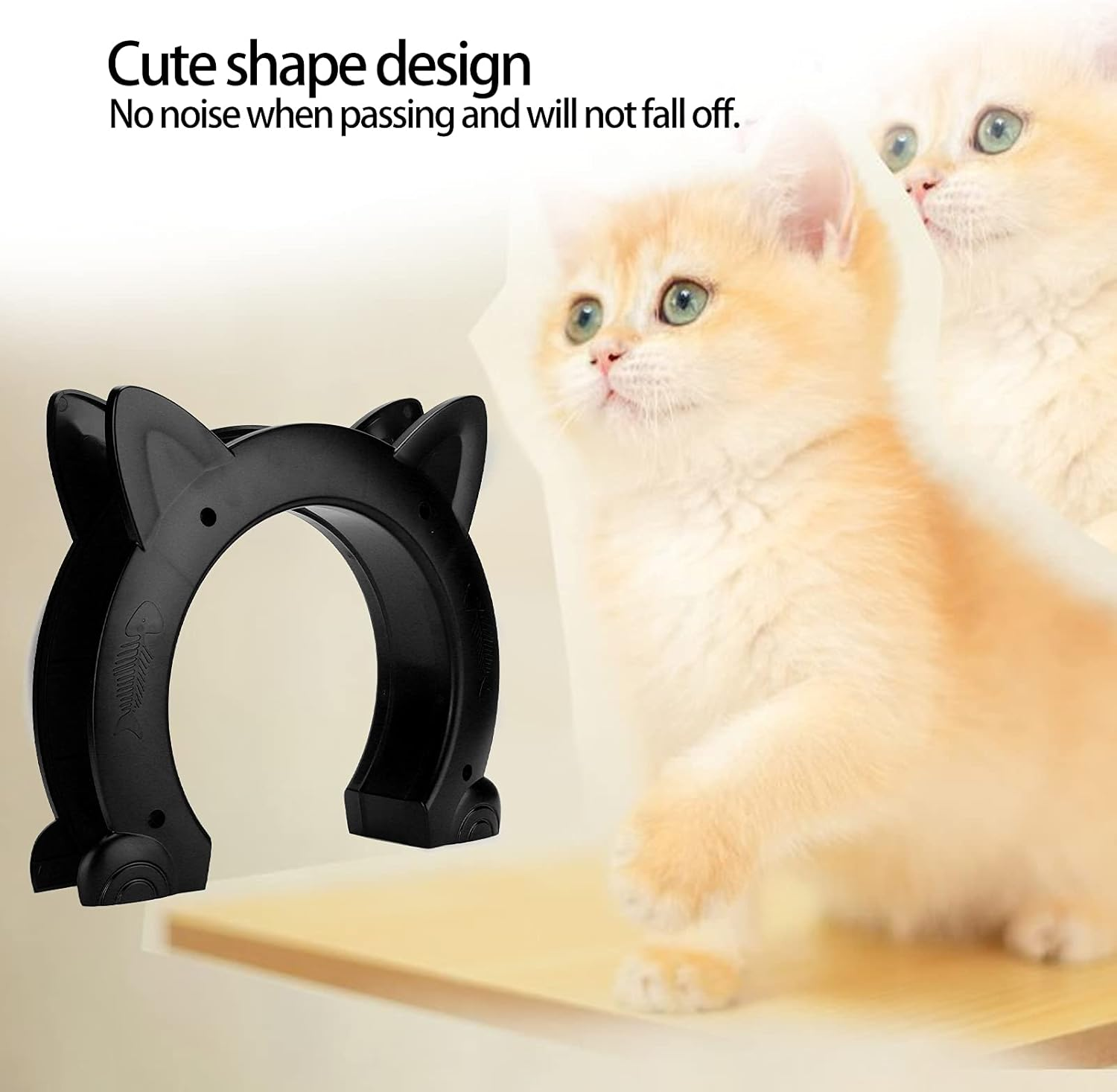 Cat Door, ABS Material Easy to Install Pet Gate for Window for Household Doors for Interior Exterior(Black) (Color : Black)