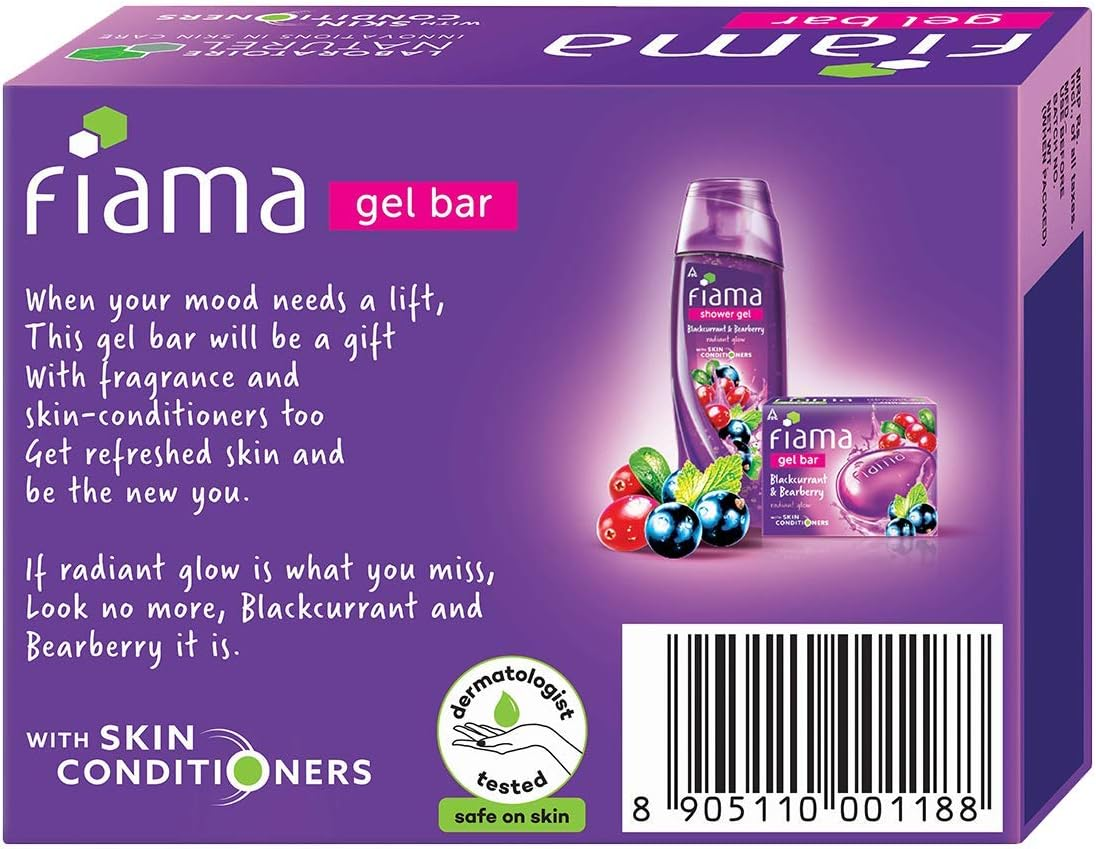 Fiama Gel Bar Blackcurrant and Bearberry for Radiant Glowing Skin, with Skin Conditioners, 125 G image number 4
