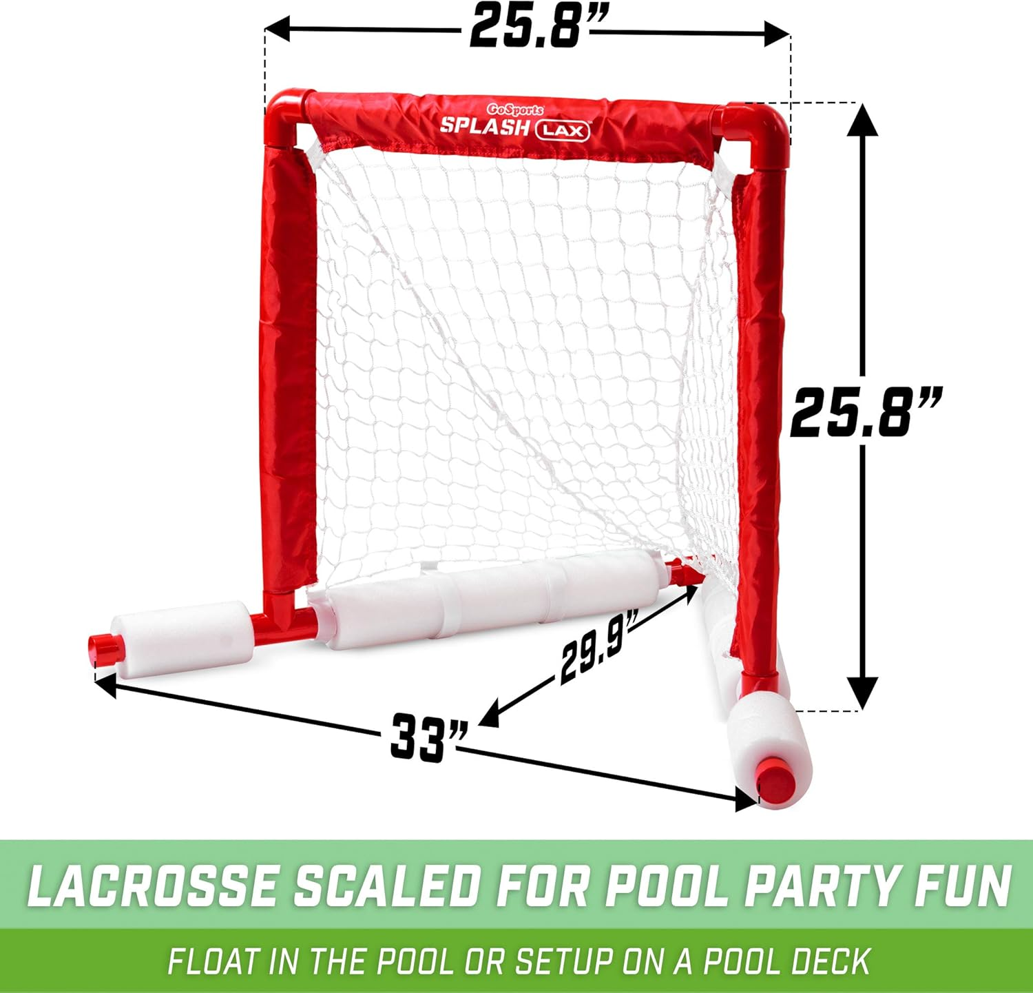 Gosports Splash Hoop 360 & Splash Pass Floating Pool Games - Choose between Basketball, Football and Lacrosse - Set Includes Hoop, Balls and Pump image number 3