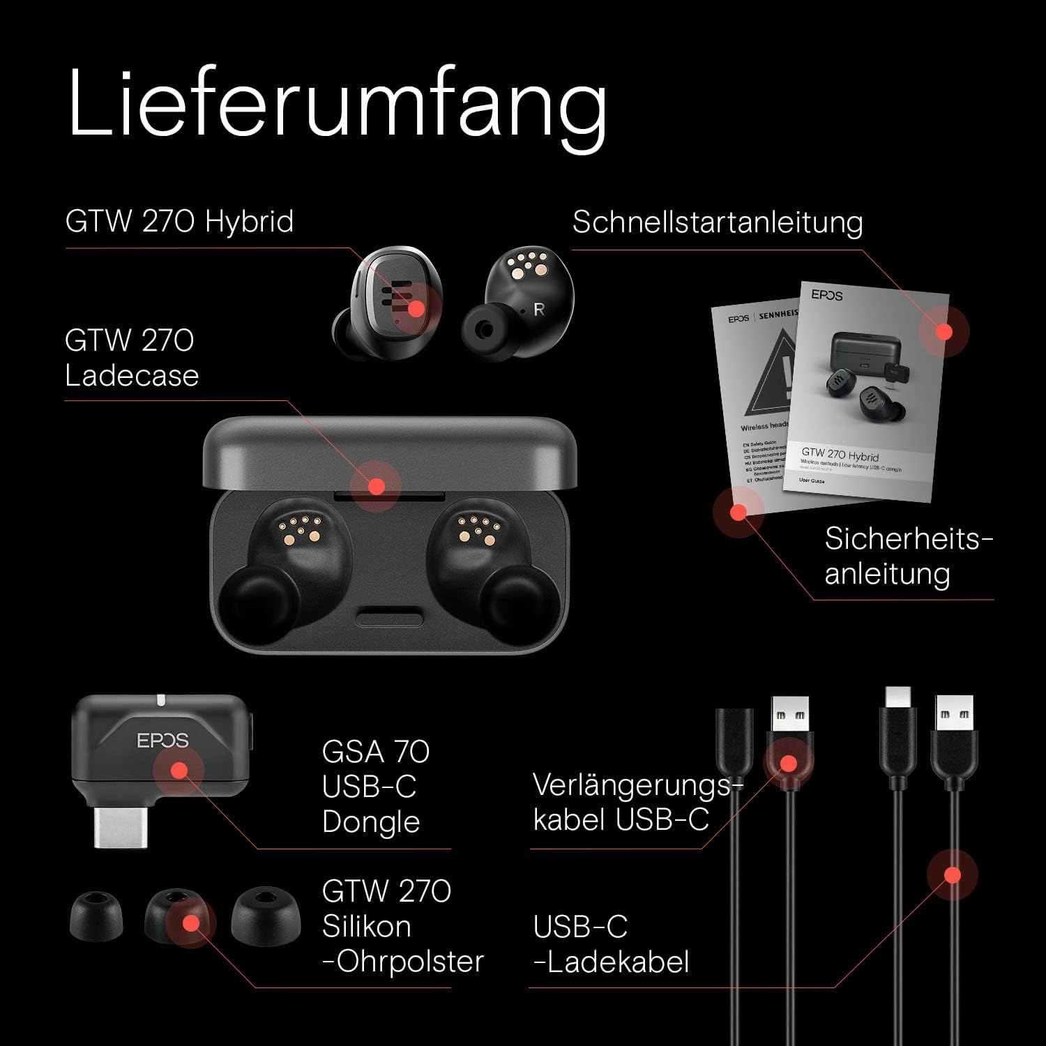 EPOS Audio Gaming GTW 270 Hybrid, True Wireless Engineered for Gaming, Lag-Free Gaming with Nintendo Switch, Playstation, PC and Android Devices, Black/Gray (1000230)