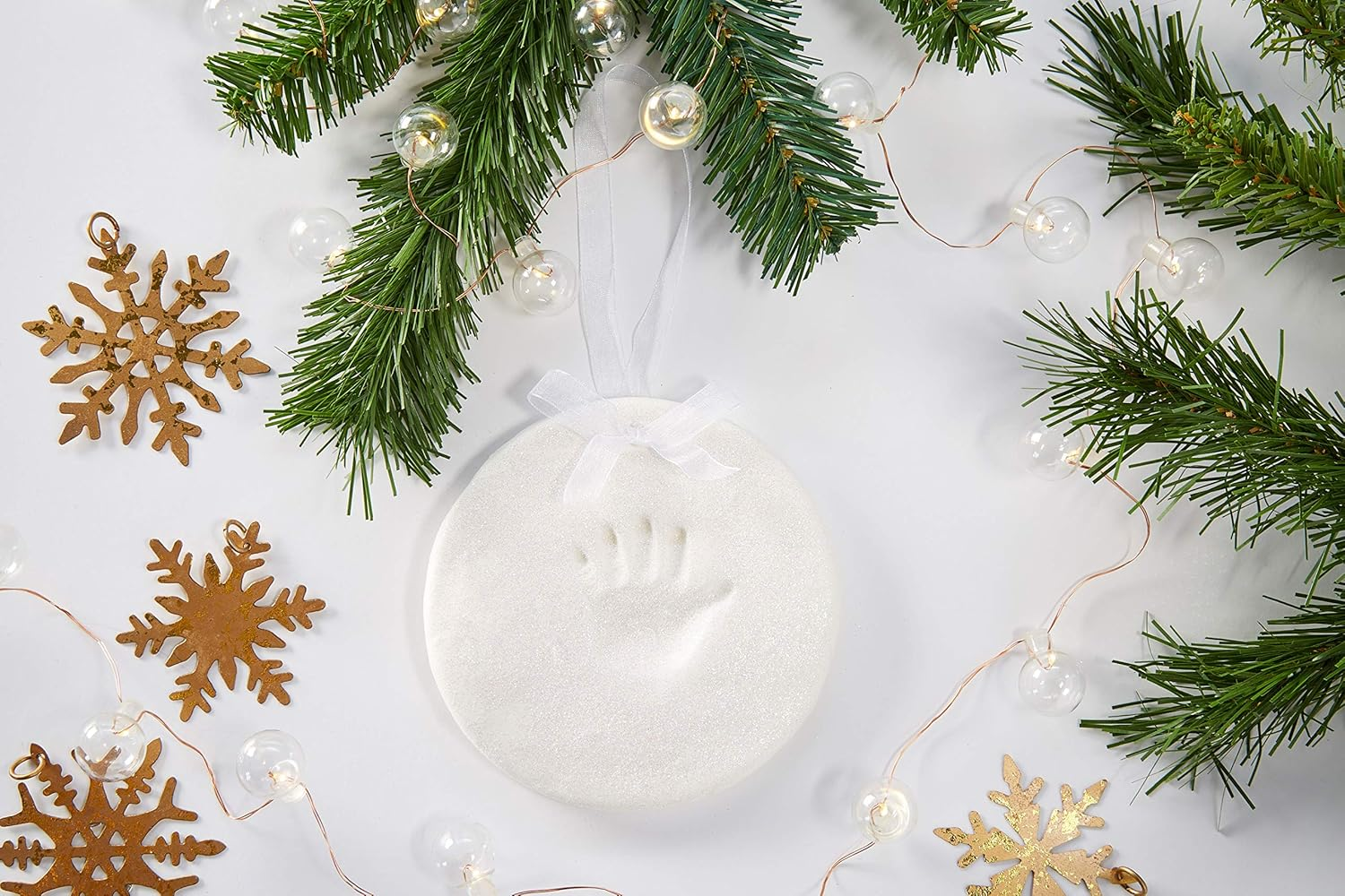 Pearhead Babyprints Handprint or Footprint Holiday Glitter Ornament image number 4
