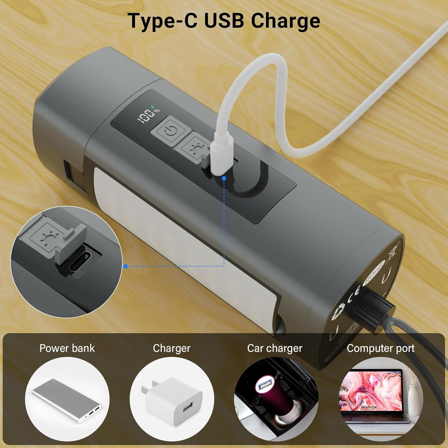 Camping Light Outdoor Multifunctional Rechargeable Folding Camping Tent Light with 7 Light Modes, 1500 Lumen Dimmable LED Camping Lantern for Flashlight, Camping, Fishing Car Repair and Emergency image number 6