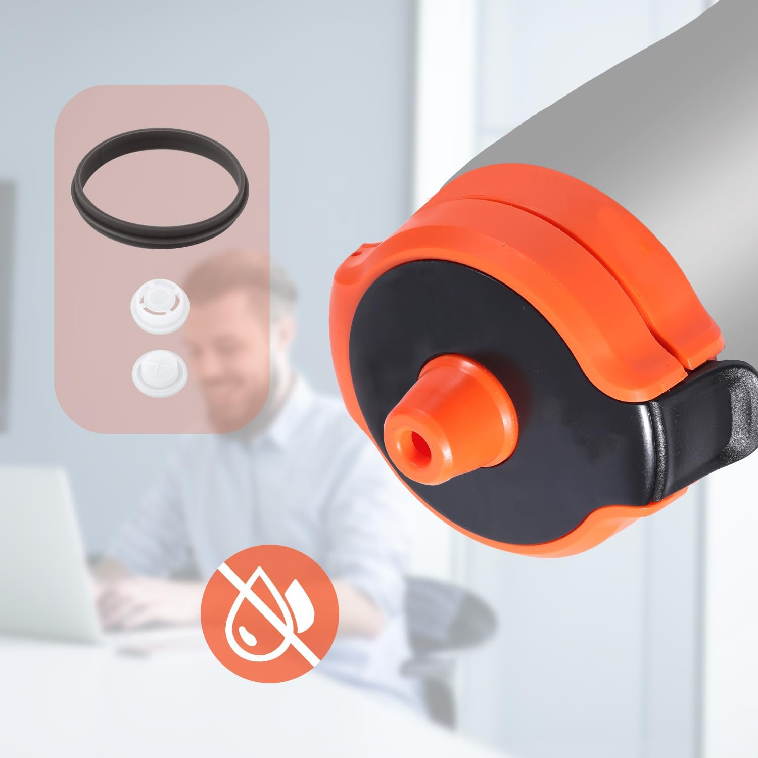 10Pcs Bottle Lid Replacement Compatible with Gatorade Water Bottle, Dispensing Valves Replacement Gasket Silicone Valve and Plastic Insert & Bottle Seal & Clip for Gatorade GX 30Oz Part Accessories