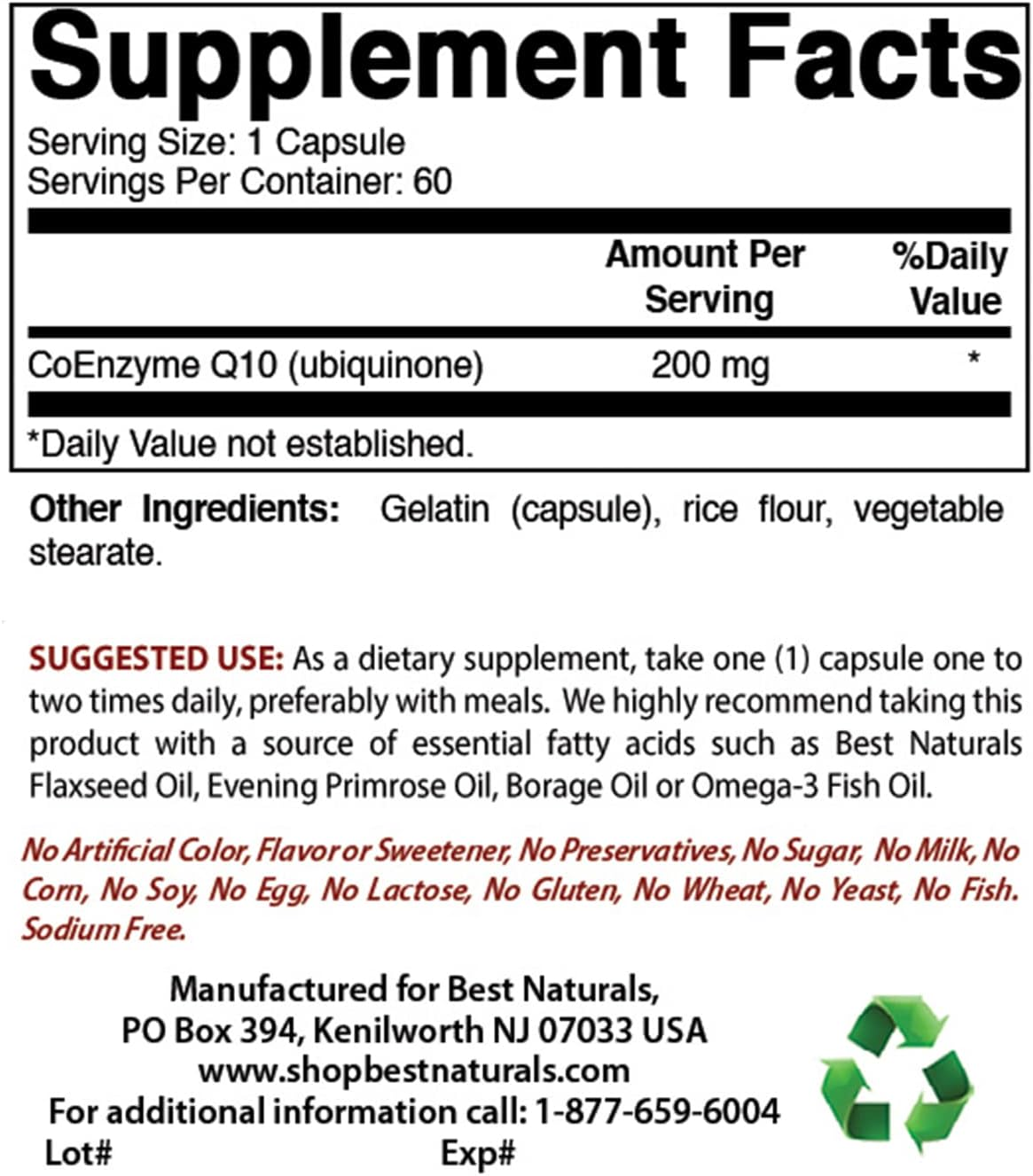 Best Naturals Coq10 200 Mg 60 Capsules image number 4