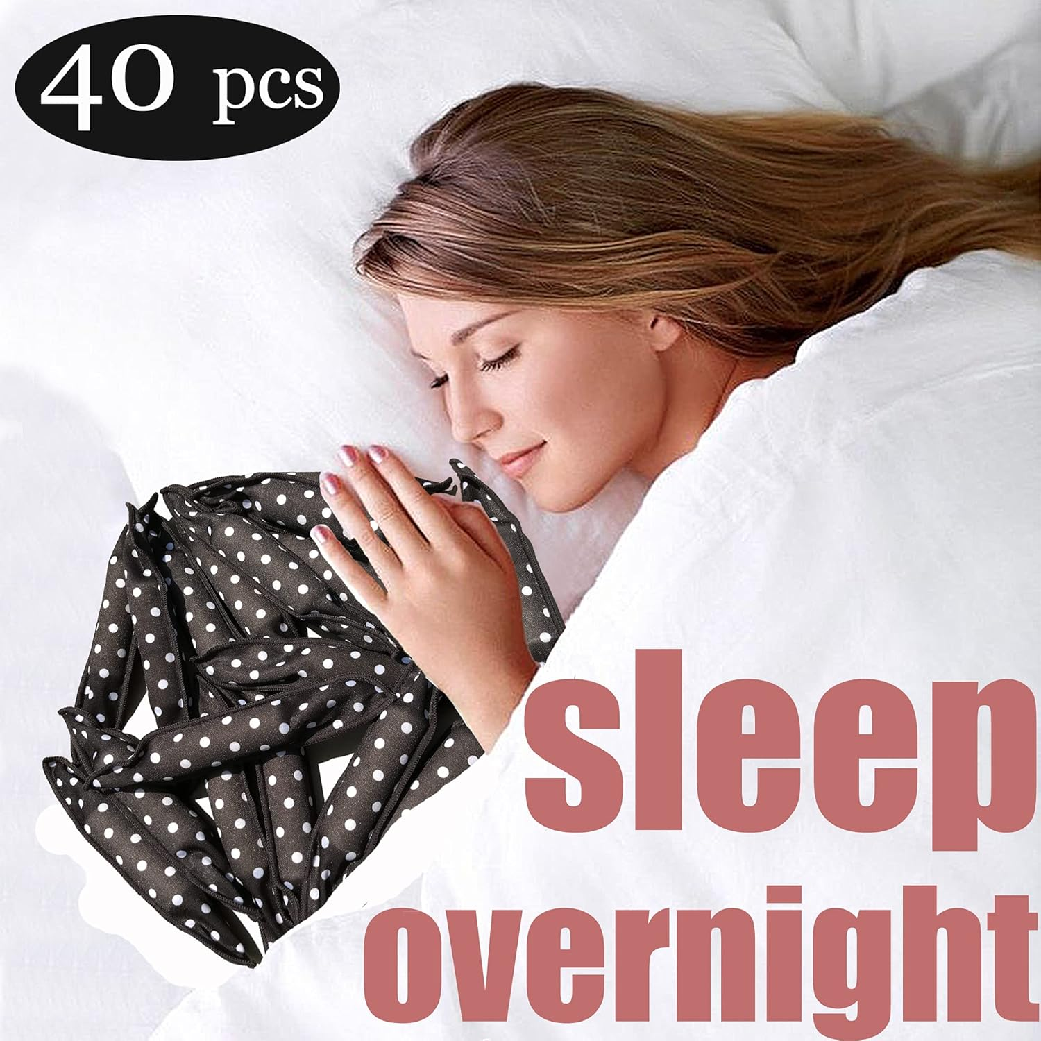 Dababell 40Pcs Black Soft Foam Sponge Hair Rollers - Overnight, Travel, Salon Style at Home image number 4