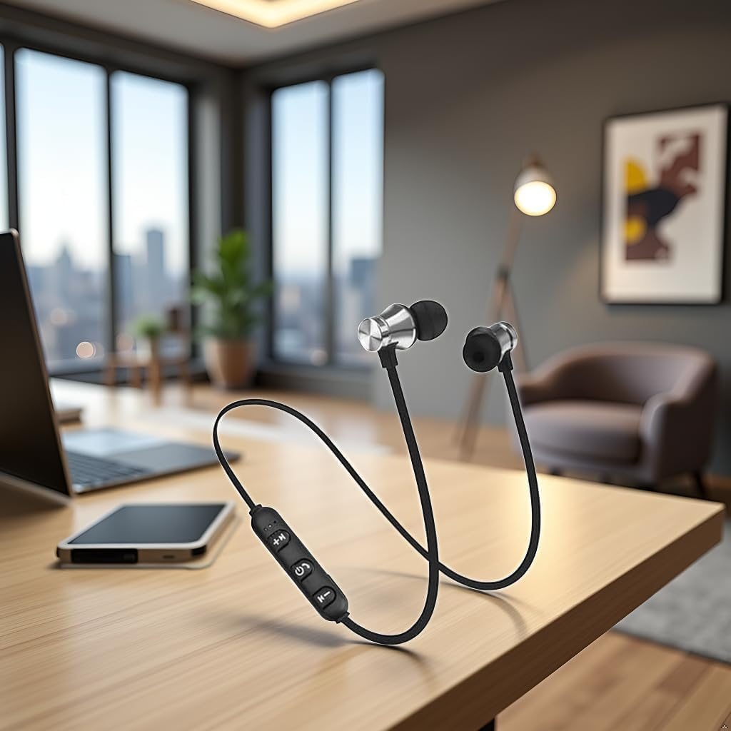 Opemg Black Earphone In-Ear Stereo Headset Earphone Wireless Bluetooth Headphone Earbud Headphones Accessories,Earbud and In-Ear Headphones