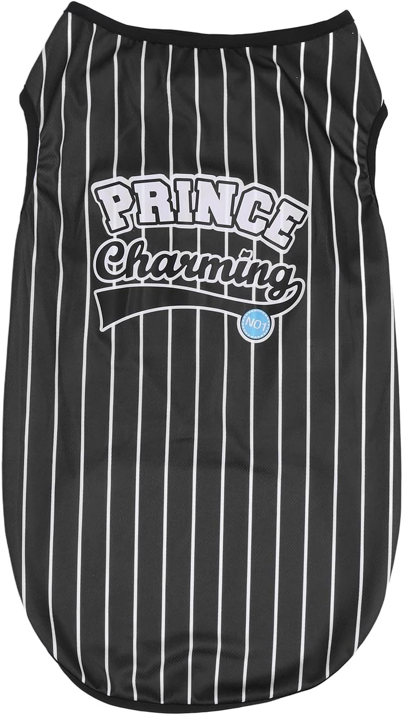 Pet Vertical Stripes Vest, Classic Loose Prevent Sunburn Avoid Hair Loss Dog Shirts, Pet Printed Clothes Dog Outfit Soft Dog Sweatshirt Pet Clothes for Pet Dogs Cats (S)