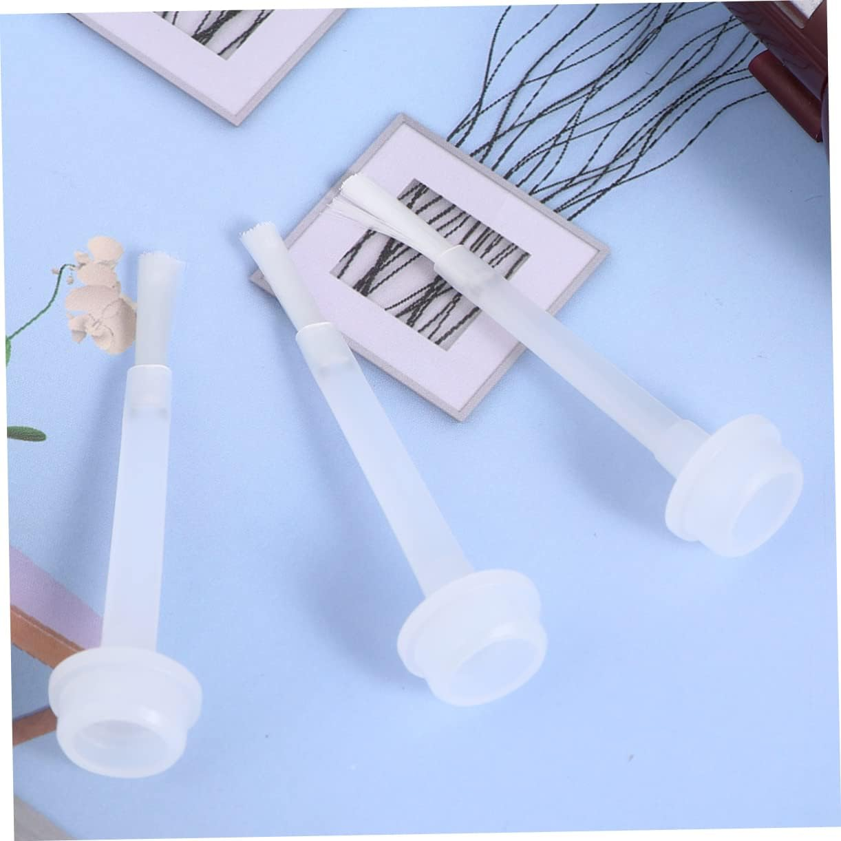 CALLARON White Nail Dipping Powder Liquid Brushes Replacement for Dip Powder Manicure Kits Durable Nail Varnish Replacement Brush for Gel and Coat Polish Easy to Replace and Portable image number 2