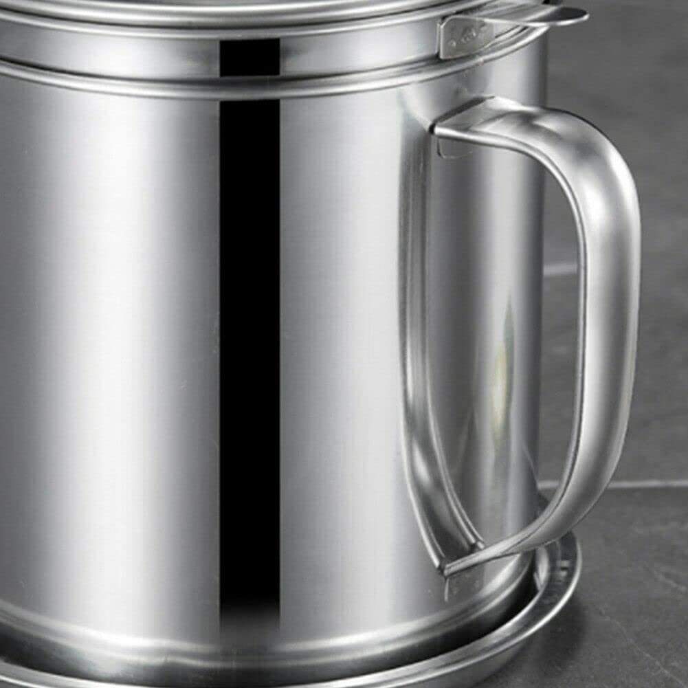 1.8L Stainless Steel Oil Filter Pot Cooking Soup Grease Strainer Separator image number 1