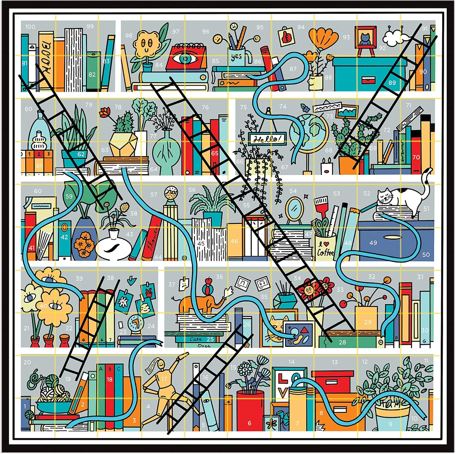 Galison Books and Ladders Classic Board Game