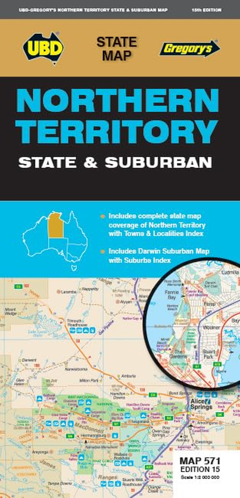 Northern Territory State & Suburban Map 571 15Th Ed