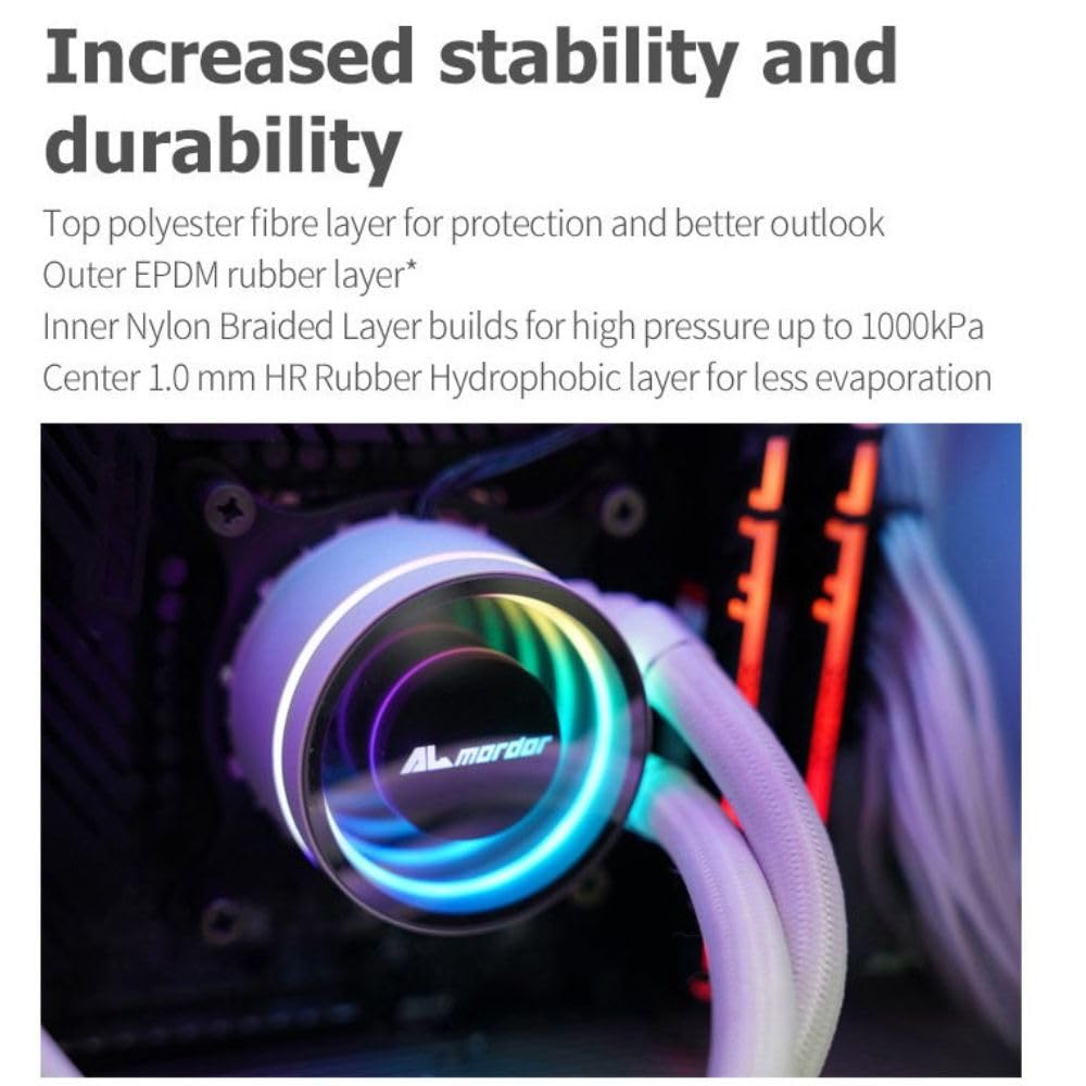 Almordor Spectre Pro 360Mm Liquid CPU Cooler with 3 RGB Fans, ARGB 5V 3Pin Sync, Liquid Cooling System for Gaming PC, Desktop, Computer Build, White