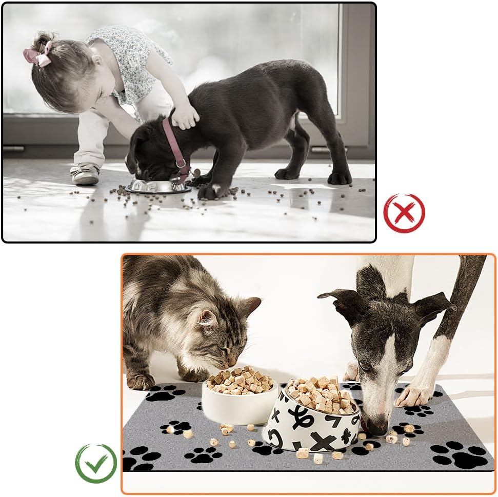 Bowl Mat Dogs and Cats, 30 X 50 Cm Feeding Bowl Mat for Pet Food, Mat Cat Bowl Non-Slip, Absorbent Quick-Drying Feeding Mats for Pets, Feeding Mat Dog Feeding Mat image number 1