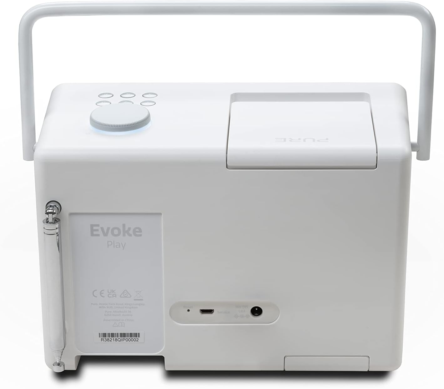 Pure Evoke Play Portable Music System for Indoors and Outdoors - DAB+/FM Radio, Internet Radio, Podcasts, Spotify Connect, Bluetooth, Foldable Colour Display (Cotton White) image number 3