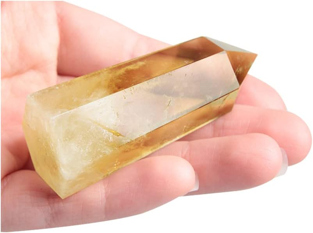 Acxico 1Pcs 5-6Cm Natural Smoky Citrine Quartz Obelisk Crystal Wand Point Healing image number 4