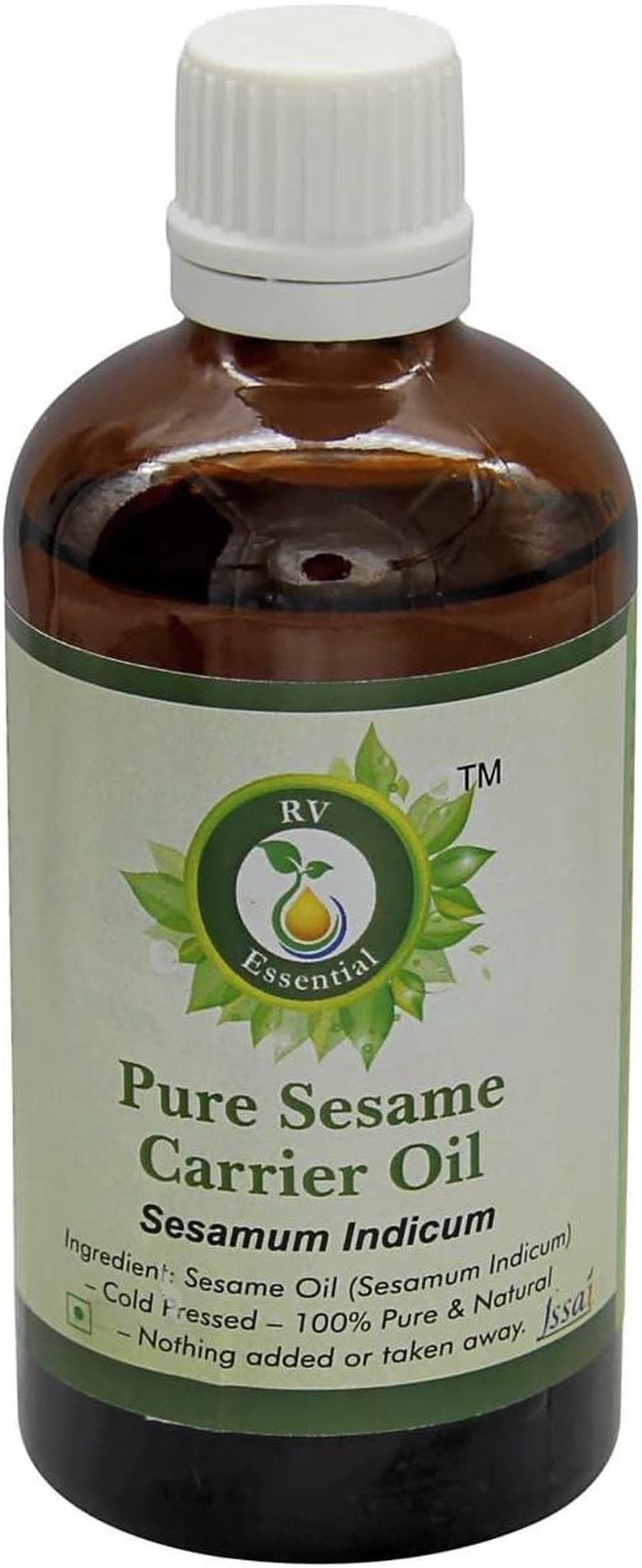 Sesame Oil | Sesamum Indicum | Pure Sesame Oil | Sesame Seed Oil | for Body | for Hair | for Skin | 100% Pure Natural | Cold Pressed | 100Ml | 3.38Oz by R V Essential image number 2
