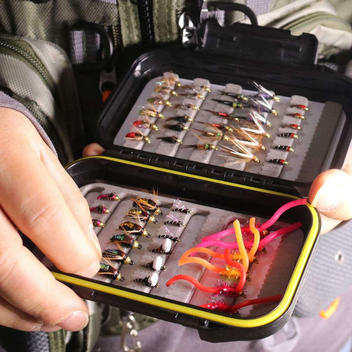 Wifreo Fly Fishing 54 Nymph Flies Assortment BH Wet Fly for Trout Flyfishing with Waterproof Fly Box