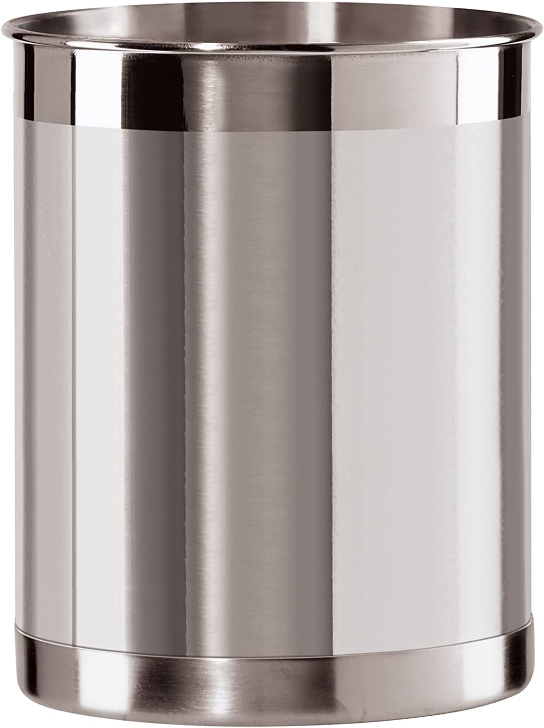 Oggi Stainless Steel Utensil Holder - 5" Diameter, Utensil Caddy, Weighted Base for Stability - Larger-Sized Utensil Crock and Countertop Utensil Organizer, Stainless Steel image number 6
