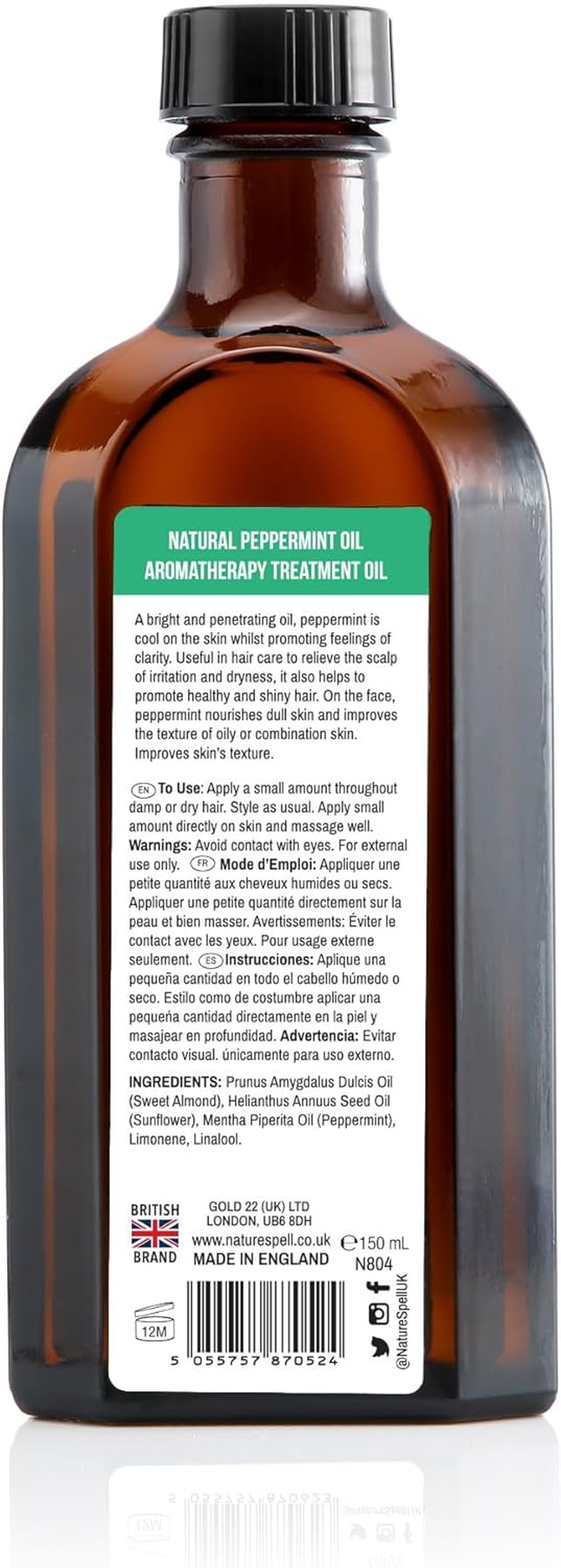 Nature Spell Peppermint Oil for Hair & Scalp, Pre-Diluted Cooling Oil to Refresh Roots and Support Stronger Strands, for All Hair Types, Vegan, 150Ml image number 2