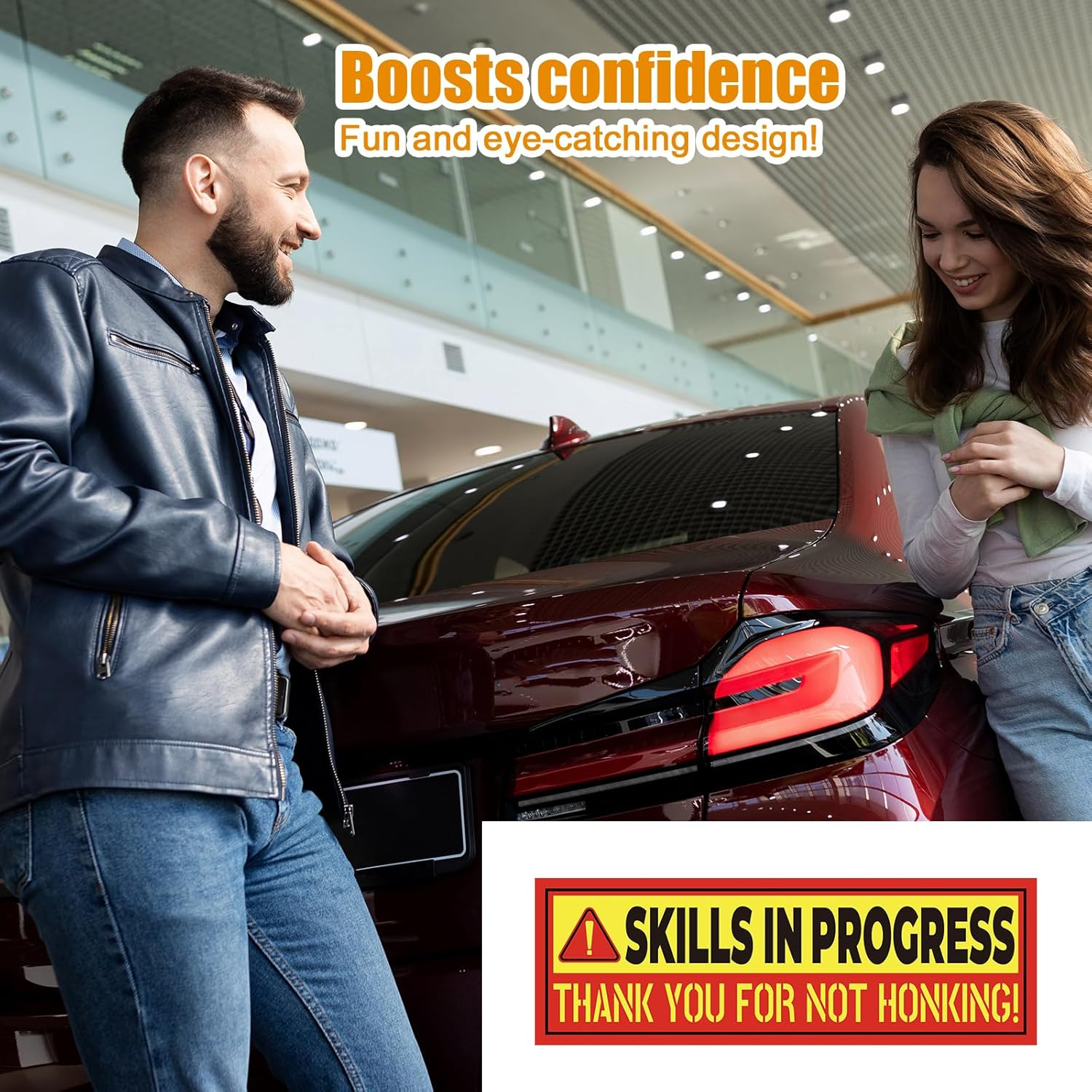 5Pcs New Driver Magnet, 9.45X3.15 Inch Reflective Magnetic Novice Driver Sign for Bumper Safety Warning Stickers for Beginners Student Car Drivers image number 4