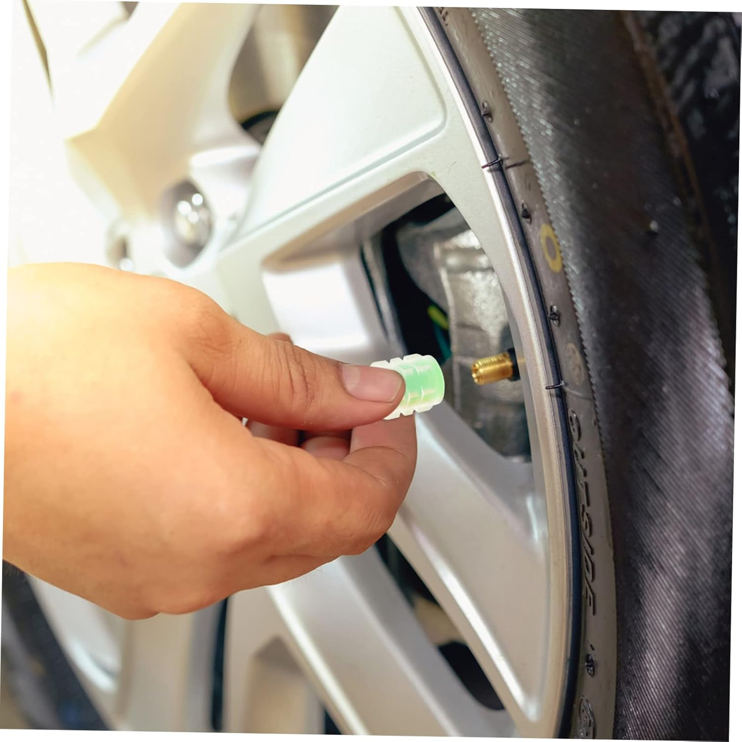 NOLITOY 24Pcs Luminous Valve Cap Glow Dark Tire Valve Stem Caps Car Motorbike Truck Decorative Tire for Car Accessories and Decoration image number 3